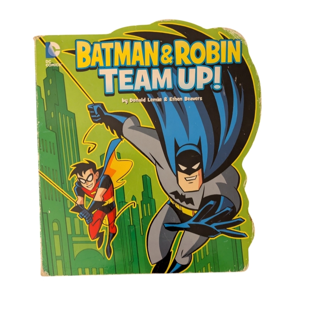 👉10/10$ ENGLISH, DC Comics Batman & Robin Kids Book - Blue, Green, Yellow